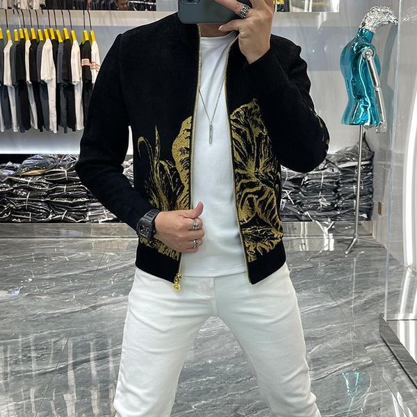 

men's jackets sa09237 fashion coats & 2021 runway luxury european design party style clothing, Black;brown