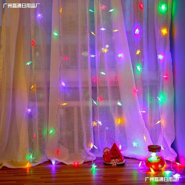 

led star color , flashing and string lights