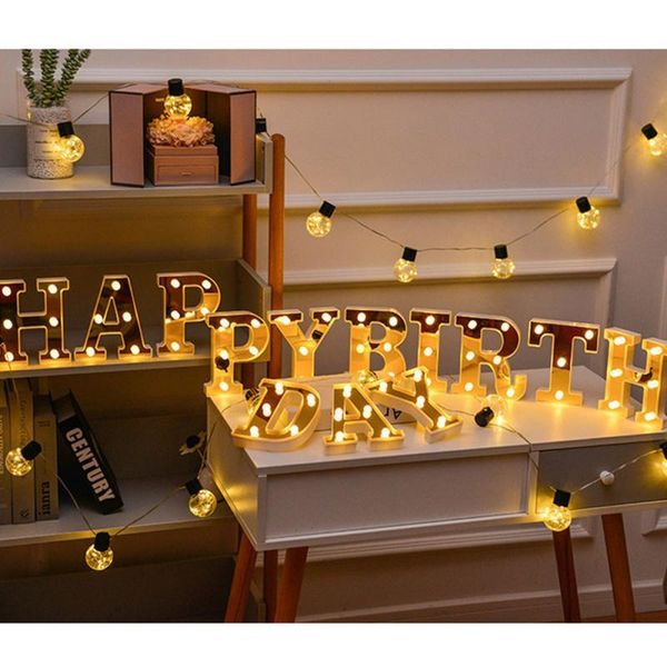 

strings decoration lamp letters high brightness led letter light waterproof beads energy saving proposal birthday