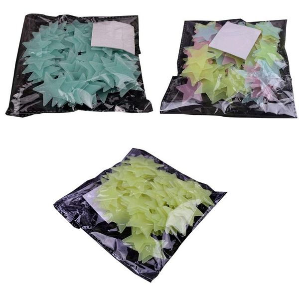 

wallpapers 3.8cm star fluorescent light-emitting three-dimensional wall stickers