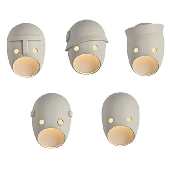 

wall lamp nordic creative art led mask light living room background bedside mounted bulbs