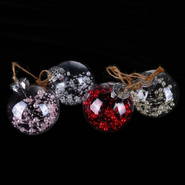 

party decoration christmas ball with pearl 8cm glitter tree ornaments hanging home decorations-