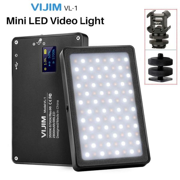 

flash heads vijim vl-1 mini led video light magnetic dimmable pography lighting on camera 96 leds lamp w cold shoe high cri96