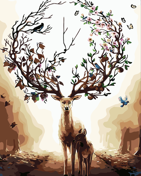 

paintings diy 40x50 oil painting by numbers deer mother and son paint on canvas home decor digital chrismas gift