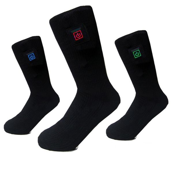 

1 pair upgrade heating socks rechargeable battery electric heating socks man women winter warmer keep warm 327 x2, Black