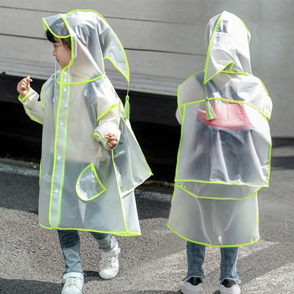 

raincoats simple and stylish raincoat kindergarten pupils boys girls go to school full body with schoolbags sweet high-quality poncho