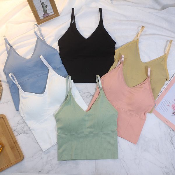 

long kaka's back big u wrapped chest no steel ring sports vest women's sling seamless underwear, Black;white