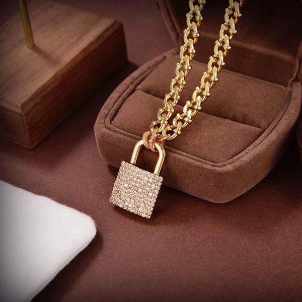 

pendant necklaces 2022 statement lock neckalce for women girls high fashion daily party wedding quality gorgeous jewerly, Silver