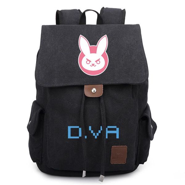 

backpack game ow dva canvas student school shoulder bag cosplay teenager travel rucksack gift
