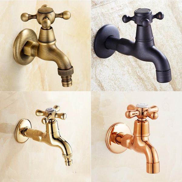 

bathroom sink faucets wall mounted half inch thread 4 colors finishing brass bib tap used in and washing machine l17033