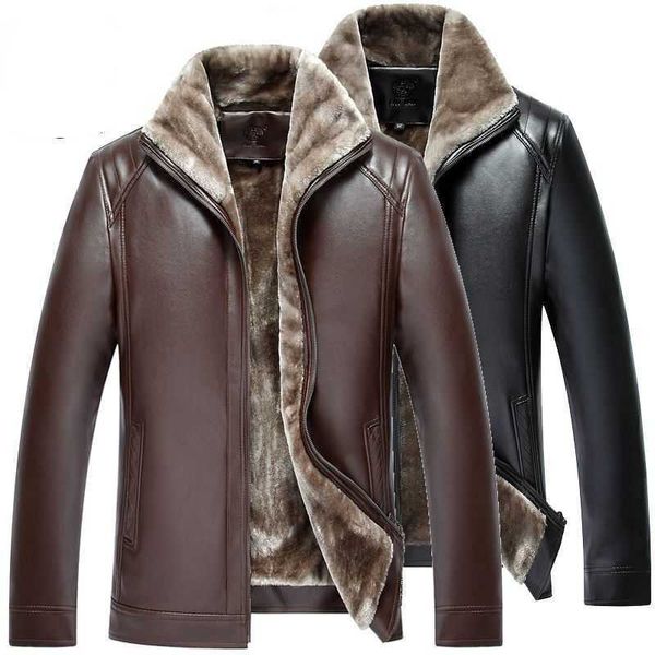 Top-Qualität Lederjacke Winter Herren Lederjacke und Mantel Smart Casual Jacke Jaqueta De Couro Masculina 211018