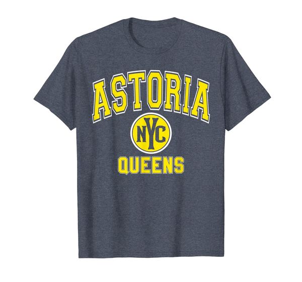 

Astoria T Shirt - NYC Varsity Style Yellow Print, Mainly pictures