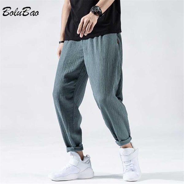

men's pants bolubao summer thin japanese simple solid color ice silk cool trousers sun protection sports loose casual male, Black