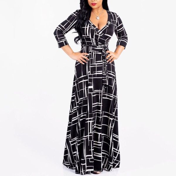 

casual dresses fall winter camouflage long women sleeve slim maxi plus size dress causal turn-down collar button up shirt, Black;gray
