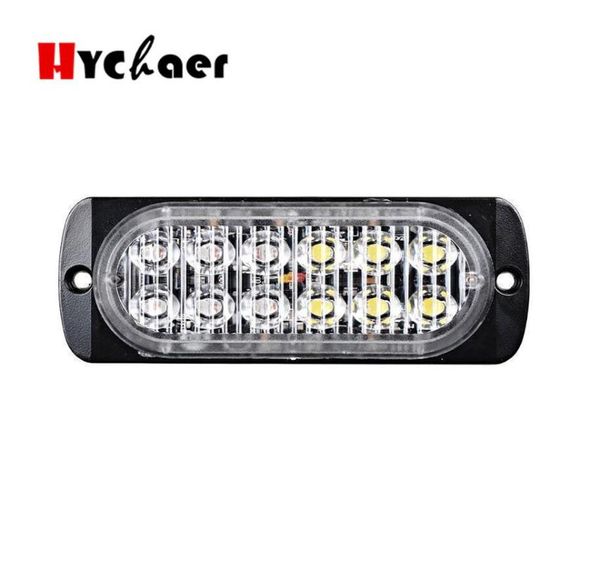 

emergency lights car truck 12led strobe flashing warning light ultra-thin 12v 24v 36w high power red blue orange amber