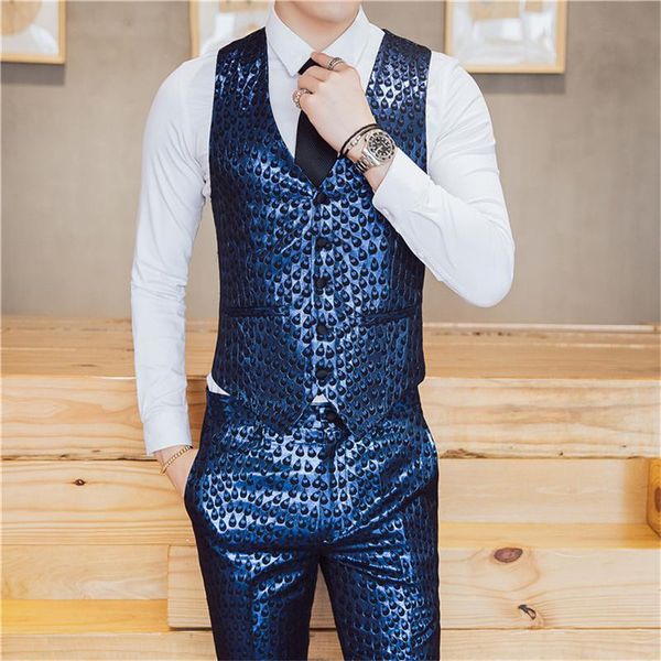 

men's vests 2021 mens vest and pants size s-xxxl male waistcoat +trousers, Black;white
