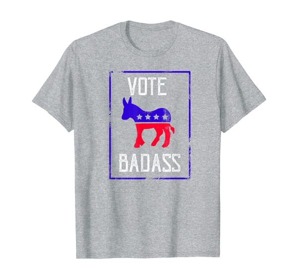 

democrat donkey funny vote badass t-shirt, White;black