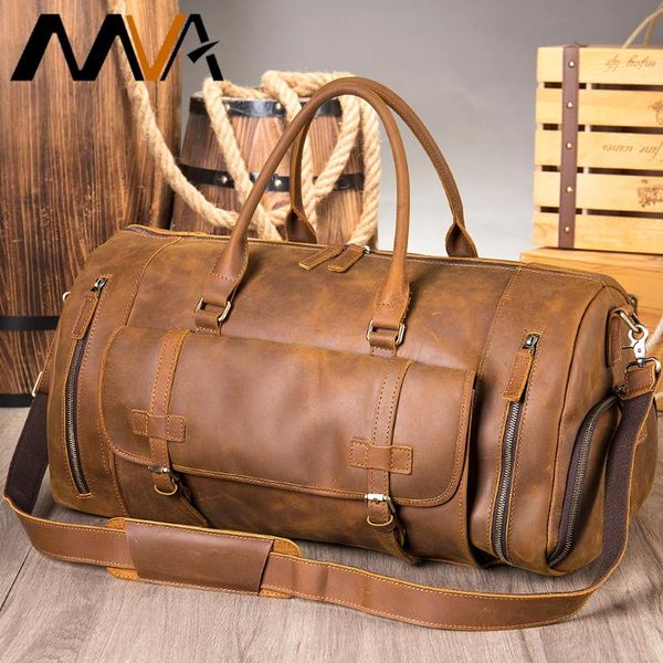 

duffel bags mva mens hand luggage bag retro genuine leather travel for 17" lapdurable vintage men weekend large