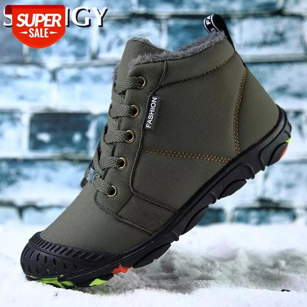 

outdoor kids shoes warm fur waterproof lace-up platform solid color men's snow ankle boots walking outdoor comfortable boy shoes #t88v