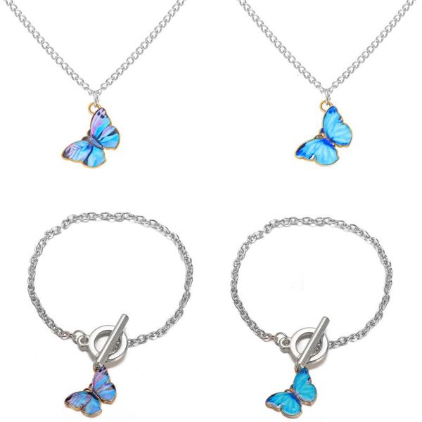 

pendant necklaces butterfly necklace for women ladies animal choker cocktail party jewelry birthday christmas gifts glamour female, Silver