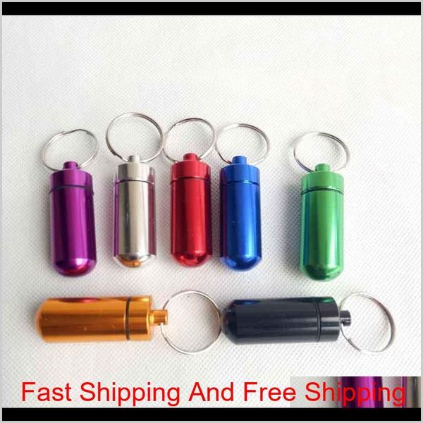 

round aluminum waterproof pill case box stash bottle holder jewelry container keyring keychain jar 48mm/52mm 7 colors qyleef wphome