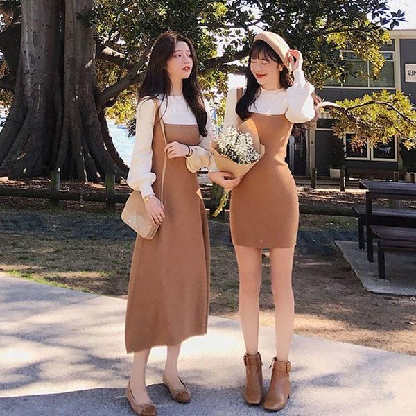 

casual dresses sweater knitted dress autumn elegant bandage knit mini women fashion fake two pieces bodycon wrap, Black;gray