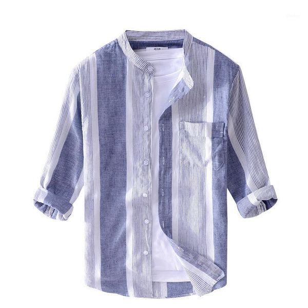 

2019 spring summer new pure linen cotton shirts men cool breathable classic basic shirt male, White;black