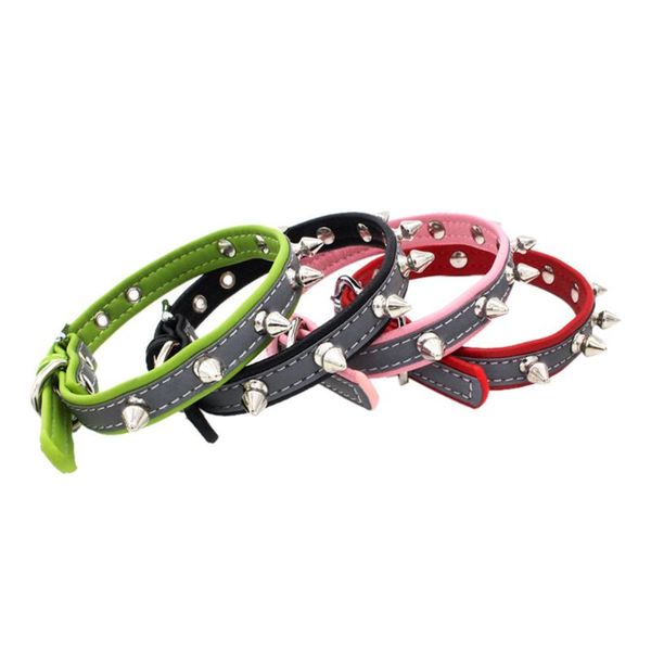 

dropshipping exquisite adjustable reflective rivet dog puppy pet collars