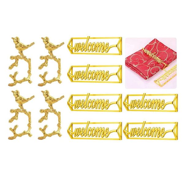 

napkin rings 4pcs bird ring model room el buckle gold & 6 pieces welcome holder