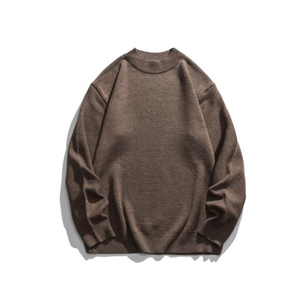 

men's sweaters 2021 autumn and winter round neck pullover solid color sweater bottoming shirt outer wear, White;black