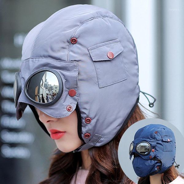 Mode Warme Kappe Winter Männer Kinder Hüte Für Frauen Wasserdichte Kapuze Hut Mit Brille Cool Radfahren Outdoor Caps Masken