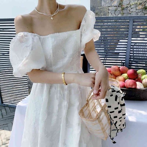 

casual dresses french puff sleeve vintage women's dresse sweet elegant summer clothes korean ladies evening party dress females il, Black;gray