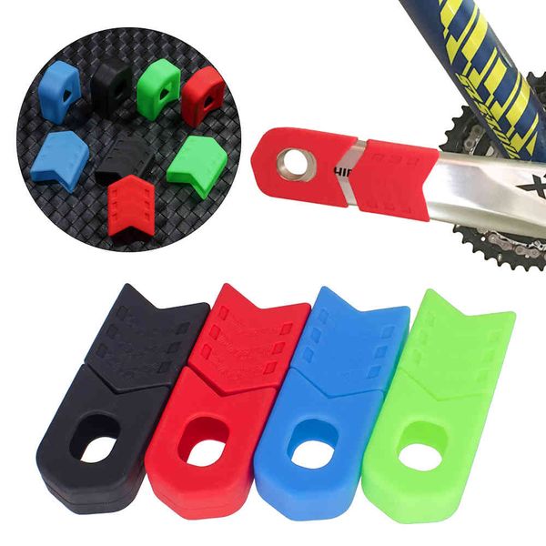 

4pcs mountain bike bicycle crank cover silicone arm sleeve mtb cycling set protect non-slip chainwheel protector dust