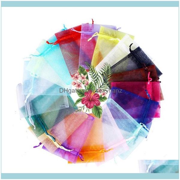 

jewelry100pcs wedding christmas gift dable organza bags jewelry packaging display & pouches pouches, drop delivery 2021 ns1od, Pink;blue