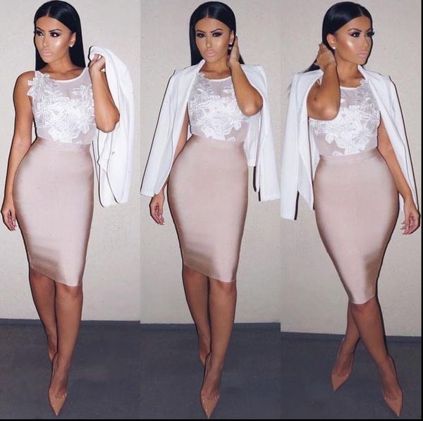 

11 colors solid nude summer bodycon party bandage skirts women 2021 white black beige red pencil skirts 60cm