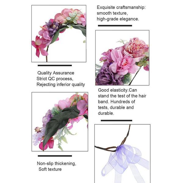 

levao bridal garland headpiece wedding flower headband wreath hairbands colors band girls hair accessories women crown h qyljcj, Silver