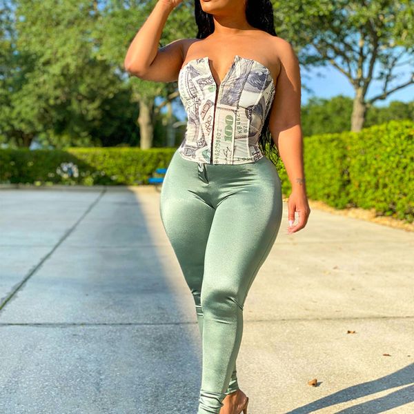 

fashion printing bandage strapless sleeveless off shoulder backless push up streetwear tunic nightclub women 43qv, White