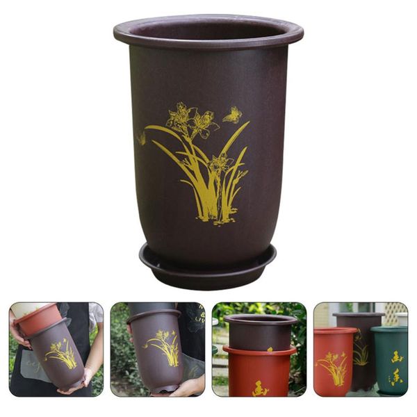 

1set durable artistic planter simple breathable flowerpot for home purple