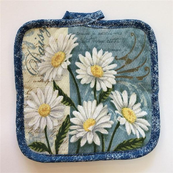

mats & pads 16.5x16.5cm square flower printed sewing cotton heat resistant potholder table placemat kitchen tool
