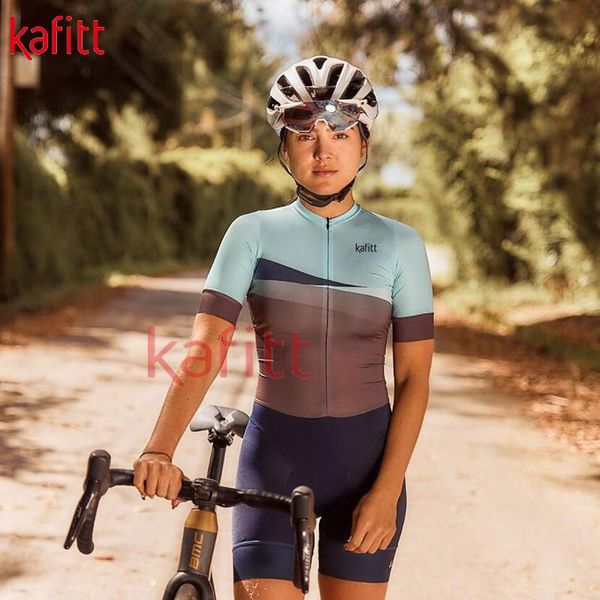 

racing sets kafeet summer women's professional triathlon outdoor sportswear cycling jersey short sleeve shirt suit, Black;blue