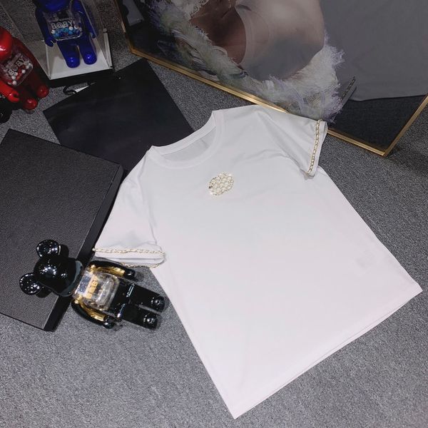 

2021 designer new cotton t-shirt fashion all-match men and women with the same style260, White