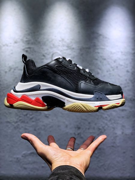 

triple-s men women shoes platform sneakers cream yellow red beige grey triple black navy white purple multi color mens running trainers