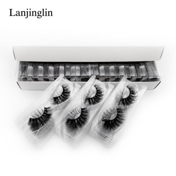 

false eyelashes 10/20/50/100 pairs mink lashes wholesale faux cils thick long wispy natural pack short bulk