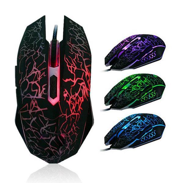 

mice portable ergonomic computer silent pc lapaccessories professional colorful backlight 4000dpi optical wired gaming mouse