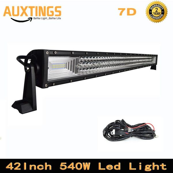 

working light 7d 42'' 540w led bar triple row combo offroad driving lamp for truck suv 4x4 4wd atv car tractor