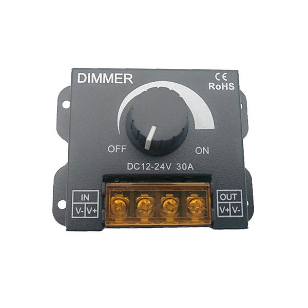 

new led strip dimmer 12v 24v 30a output 3528 string ribbon regulator dim on off switch knob control lighting accessory