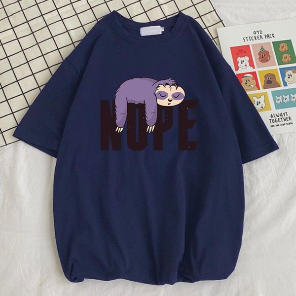 

men's t-shirts sloth sleeping on his stomach printing man tshirt creativity breathable t-shirt vogue soft street o-neck male clothes, White;black
