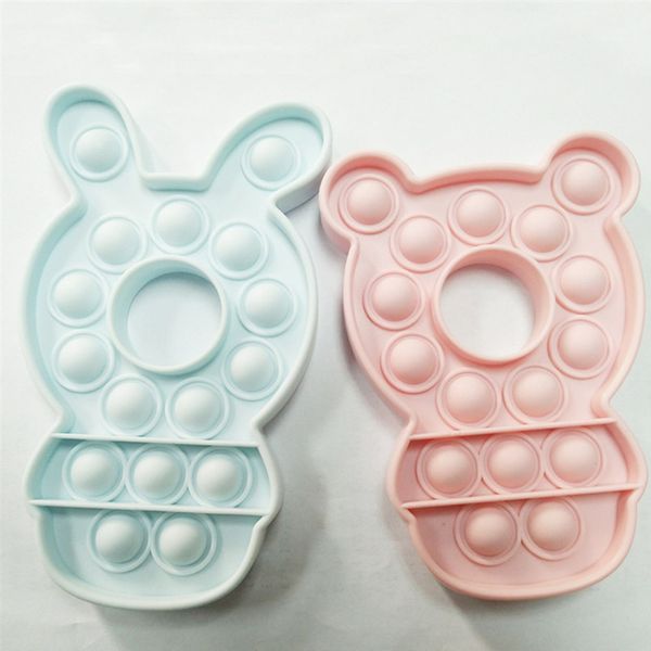 

push bubble pop it fidget toys rabbit bear shape silicone squishy toy stress reliever kids table game party novel toy gifts 2021 new g12807