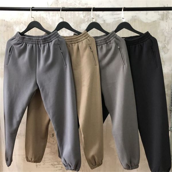 

2021 new fw kanye west trackpants skateboards men narrow feet cotton sweatpants hip-hop season 6 pants d7fp, Black