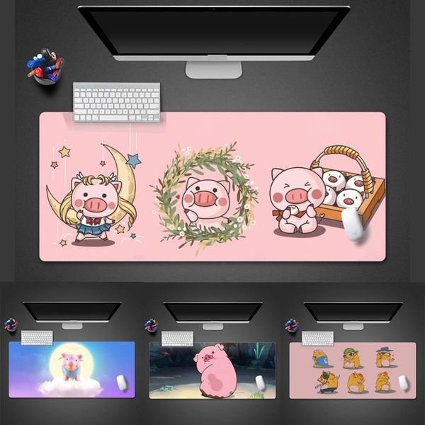 

mouse pads & wrist rests pig cartoon cute fun kawaii cool gaming mousepad desk table protect game office work mat pad x xl non-slip lapc